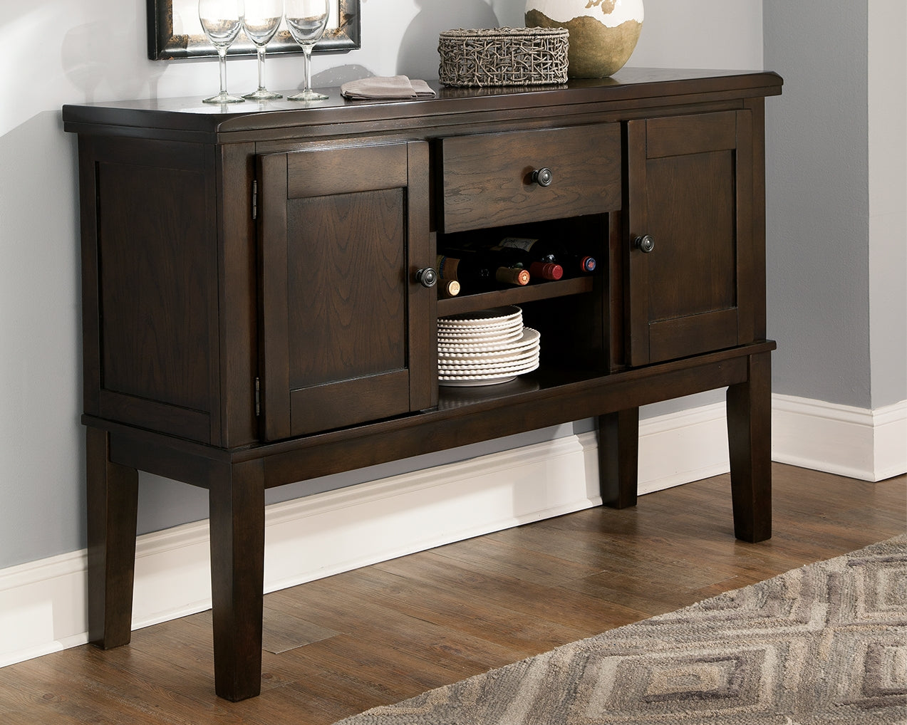Cassel Furniture Outlet - Ashley Furniture - Haddigan Dining Room - Dining Room Server / Dark Brown - D596-60