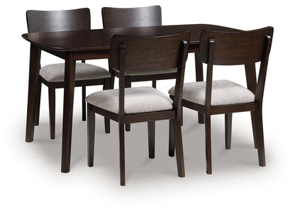 Cassel Furniture Outlet - Ashley Furniture - Mallenette Dining Table and 4 Chairs (Set of 5) - Dining Room Table Set (5/CN) / Merlot - PCD607-225