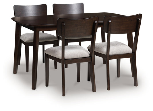 Cassel Furniture Outlet - Ashley Furniture - Mallenette Dining Table and 4 Chairs (Set of 5) - Dining Room Table Set (5/CN) / Merlot - PCD607-225