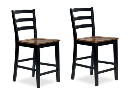 Cassel Furniture Outlet - Ashley Furniture - Wildenauer Dining Room - Counter Height Barstool (Set of 2) / Brown/Black - D634-124X2