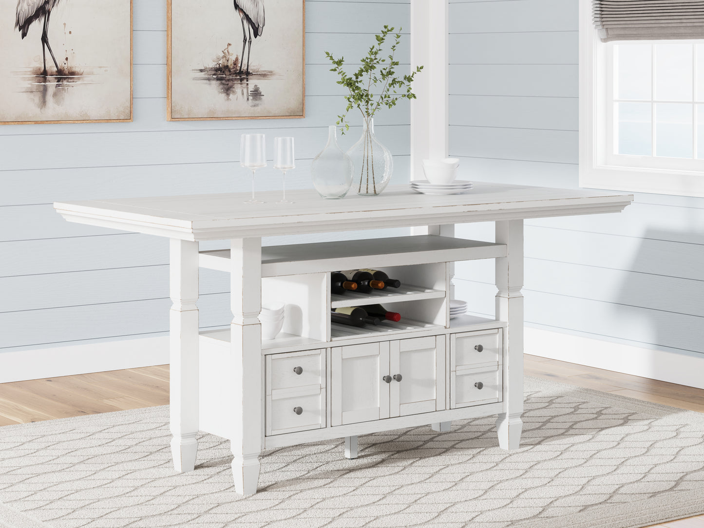 Cassel Furniture Outlet - Ashley Furniture - Robbinsdale Dining Room - Counter Height Dining Table / Antique White - D642D7