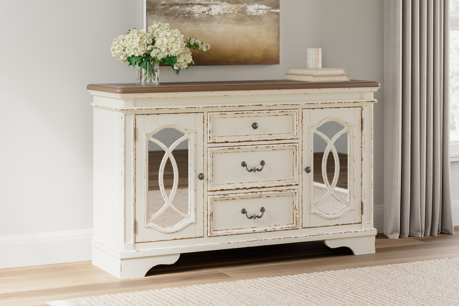 Cassel Furniture Outlet - Ashley Furniture - Realyn Dining Room - Dining Room Server / Chipped White - D743-60