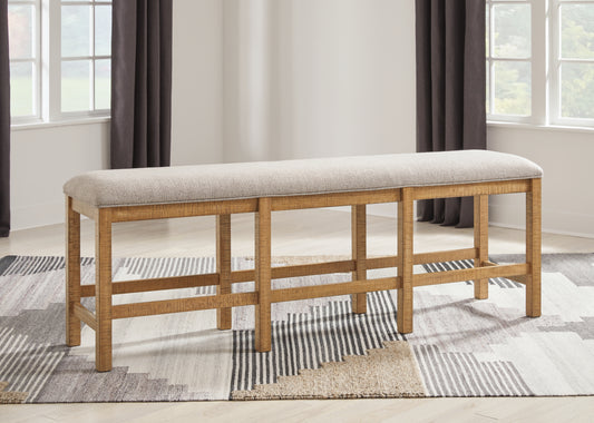 Cassel Furniture Outlet - Ashley Furniture - Havonplane Dining Room - XL Counter UPH DRM Bench / Brown / 72"W x 18"D x 26"H - D773-09