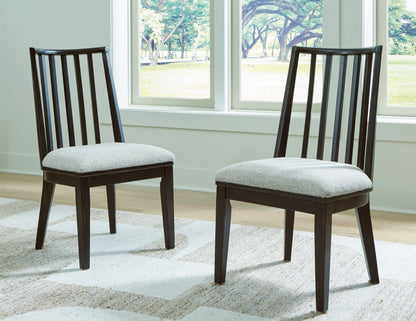 Cassel Furniture Outlet - Ashley Furniture - Galliden Dining Room - Dining Chair (Set of 2) / Black/Brown - D841-01X2