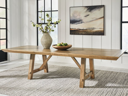 Cassel Furniture Outlet - Ashley Furniture - Ridgester Dining Room - RECT Dining Room EXT Table / Light Brown - D858-45