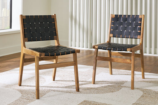 Cassel Furniture Outlet - Ashley Furniture - Fortmaine Dining Room - Dining Chair (Set of 2) / Brown/Black - D872-01X2