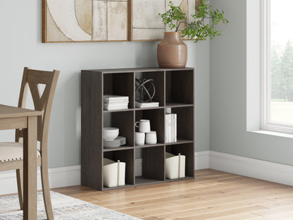 Cassel Furniture Outlet - Ashley Furniture - Piperton Nine Cube Organizer - Nine Cube Organizer / Charcoal - EA5514-3X3