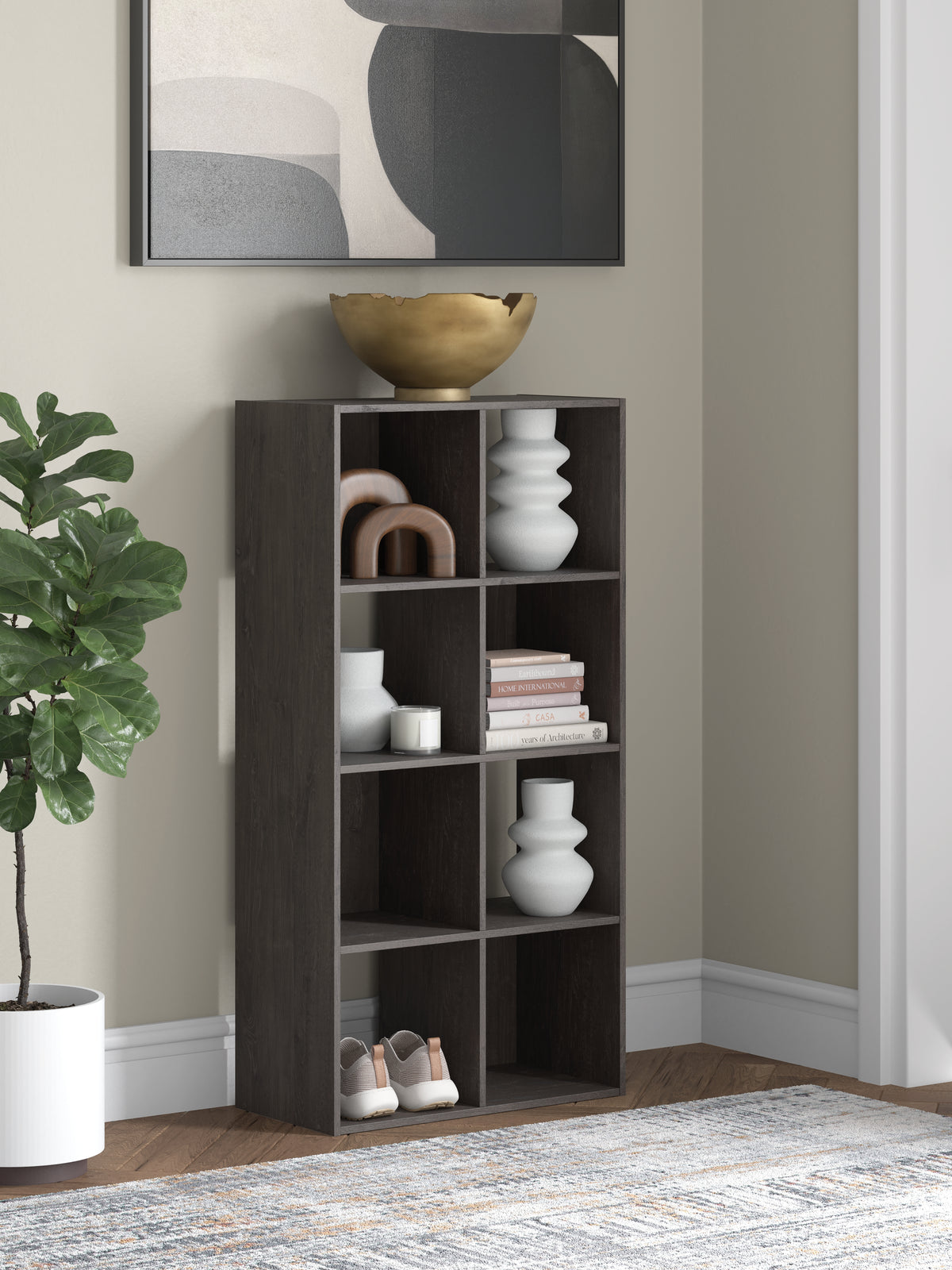 Cassel Furniture Outlet - Ashley Furniture - Piperton Eight Cube Organizer - Eight Cube Organizer / Charcoal - EA5514-4X2