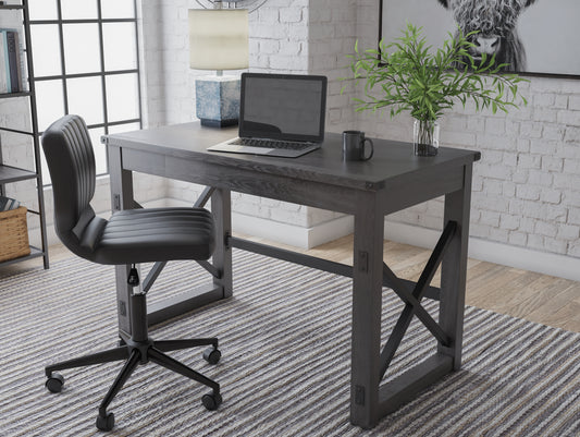 Cassel Furniture Outlet - Ashley Furniture - Freedan Office Desk - Home Office Desk / Grayish Brown - H286-26