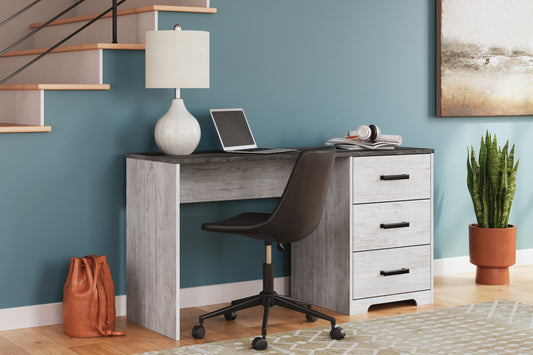 Cassel Furniture Outlet - Ashley Furniture - Shawburn Office Desk - Home Office Desk / White/Dark Charcoal Gray - H4121-34