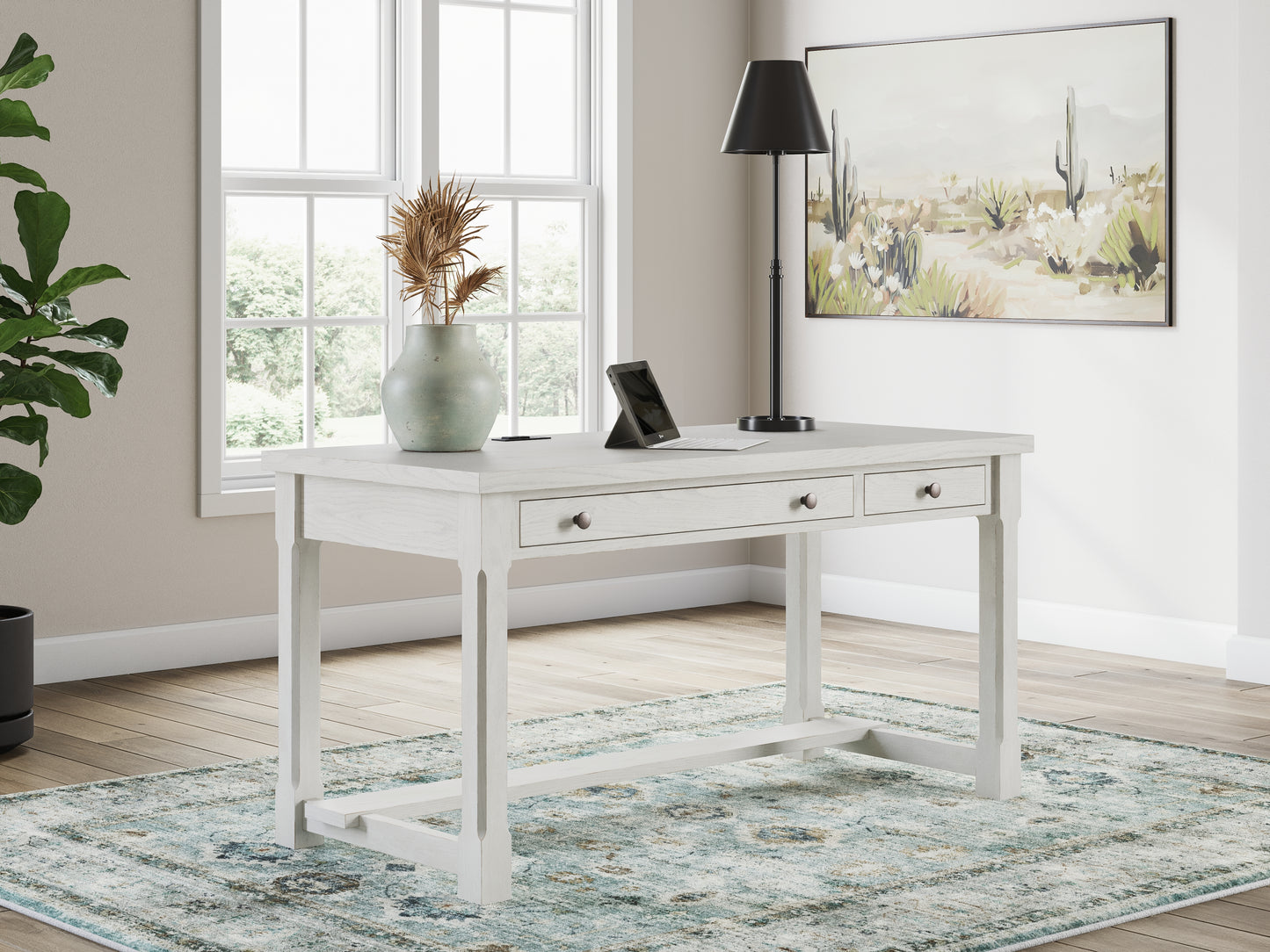 Cassel Furniture Outlet - Ashley Furniture - Robbinsdale Office Desk - Home Office Desk / Antique White - H742-34