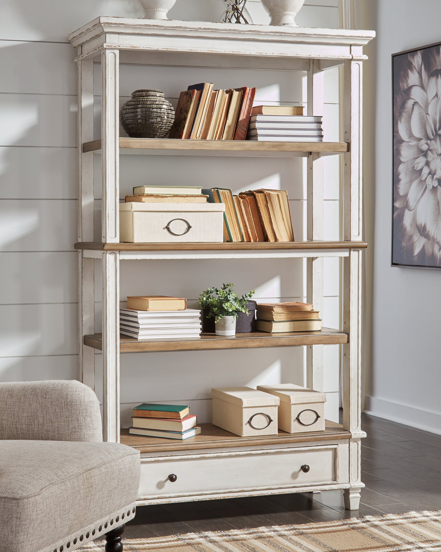Cassel Furniture Outlet - Ashley Furniture - Realyn Bookcase - Bookcase / Brown/White - H743-70