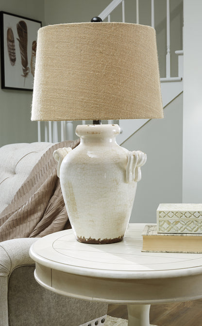Cassel Furniture Outlet - Ashley Furniture - Emelda Lighting - Table Lamp (Set of 2) / Cream - L100664X2
