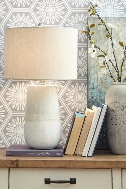 Cassel Furniture Outlet - Ashley Furniture - Shavon Lighting - Table Lamp (Set of 2) / Beige/White - L100724X2