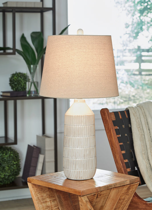 Cassel Furniture Outlet - Ashley Furniture - Willport Lighting - Ceramic Table Lamp (Set of 2) / Off White - L177994