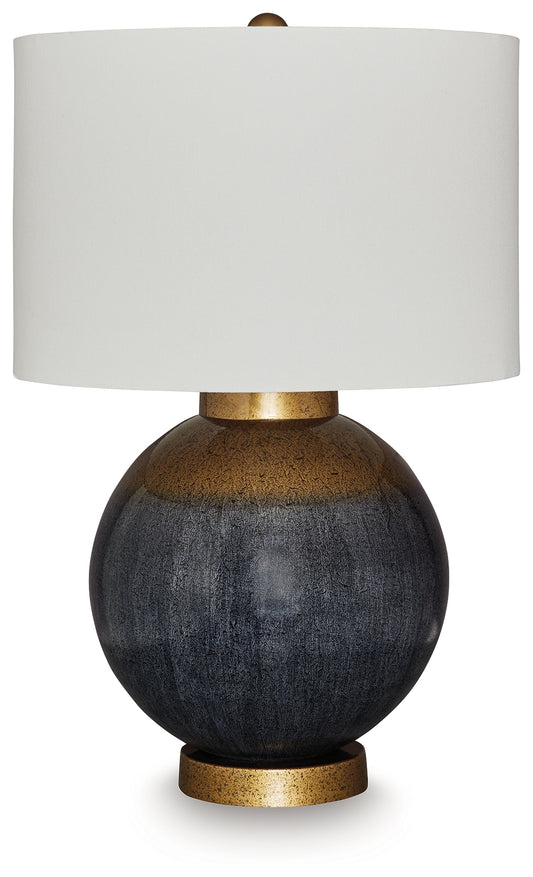 Cassel Furniture Outlet - Ashley Furniture - Adara Lighting - Metal Table Lamp (1/CN) / Blue/Gold Finish - L207564
