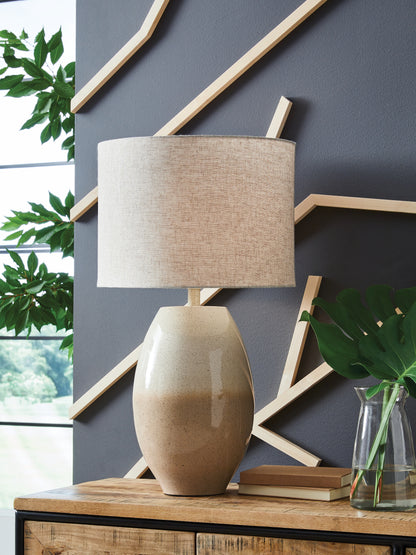 Cassel Furniture Outlet - Ashley Furniture - Linas Lighting - Metal Table Lamp (1/CN) / Cream/Beige - L207594