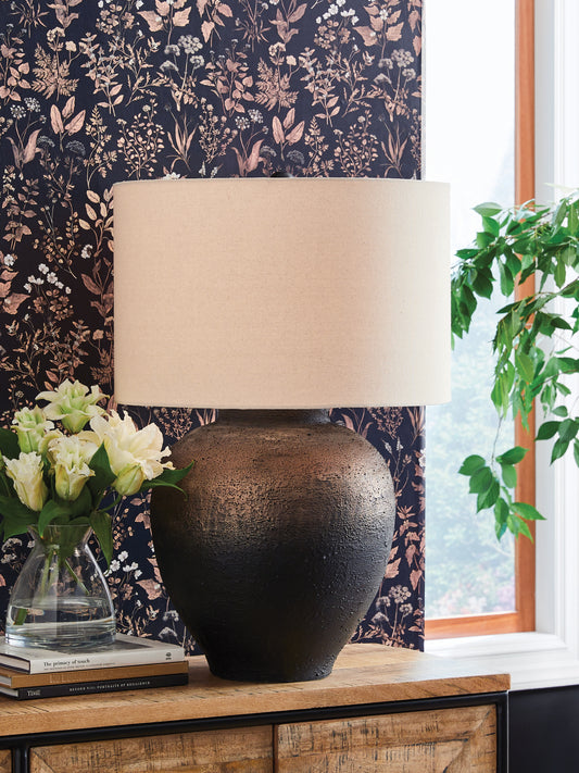 Cassel Furniture Outlet - Ashley Furniture - Newgerhard Lighting - Metal Table Lamp (1/CN) / Brown/Black - L207644