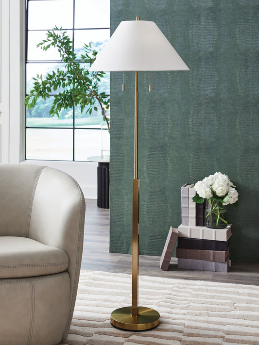 Cassel Furniture Outlet - Ashley Furniture - Haigwood Lighting - Metal Floor Lamp (1/CN) / Gold Finish - L208471