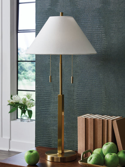 Cassel Furniture Outlet - Ashley Furniture - Haigwood Lighting - Metal Table Lamp (1/CN) / Gold Finish - L208474