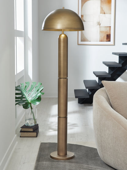 Cassel Furniture Outlet - Ashley Furniture - Wendfield Lighting - Metal Floor Lamp (1/CN) / Antique Gold Finish - L208511