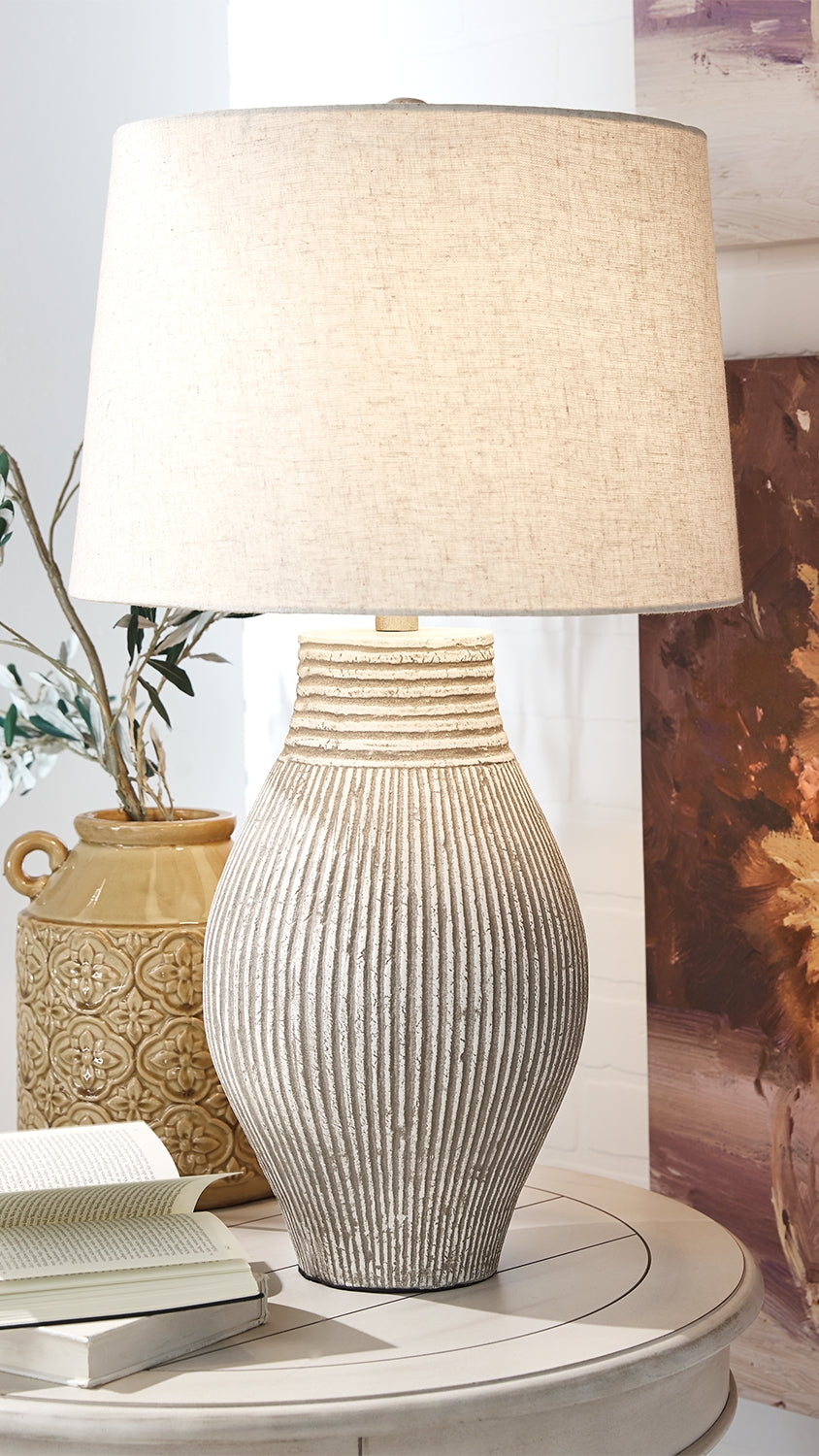 Cassel Furniture Outlet - Ashley Furniture - Layal Lighting - Table Lamp (Set of 2) / Beige - L235634X2