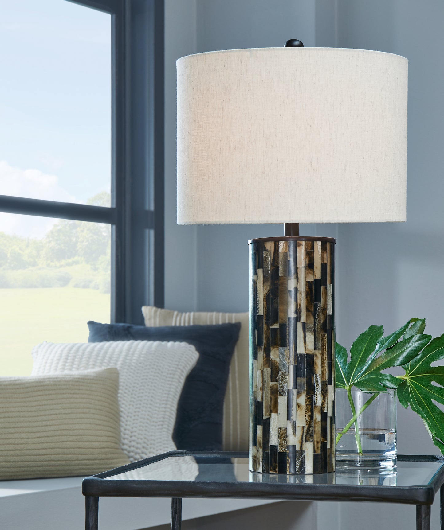 Cassel Furniture Outlet - Ashley Furniture - Ellford Lighting - Poly Table Lamp (1/CN) / Black/Brown/Cream - L235684