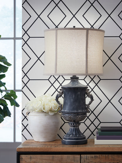 Cassel Furniture Outlet - Ashley Furniture - Morvanford Lighting - Poly Table Lamp (1/CN) / Antique Black - L235834