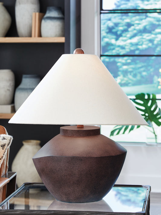 Cassel Furniture Outlet - Ashley Furniture - Honsworth Lighting - Poly Table Lamp (1/CN) / Antique Brown - L235994