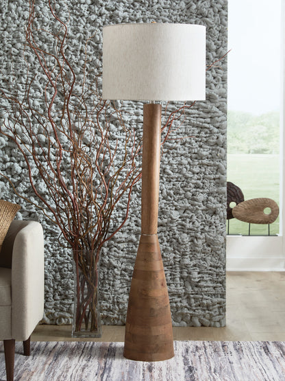 Cassel Furniture Outlet - Ashley Furniture - Ailsa Lighting - Wood Floor Lamp (1/CN) / Natural Brown - L329111
