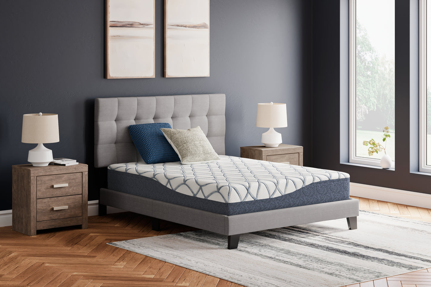 Cassel Furniture Outlet - Ashley Furniture - 10 Inch Chime Elite 2.0 Mattresses - Full / White/Blue - M42521