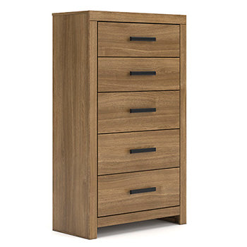 Cassel Furniture Outlet - Ashley Furniture - Broachmyn Bedroom - Five Drawer Chest / Auburn - PCB1116-46