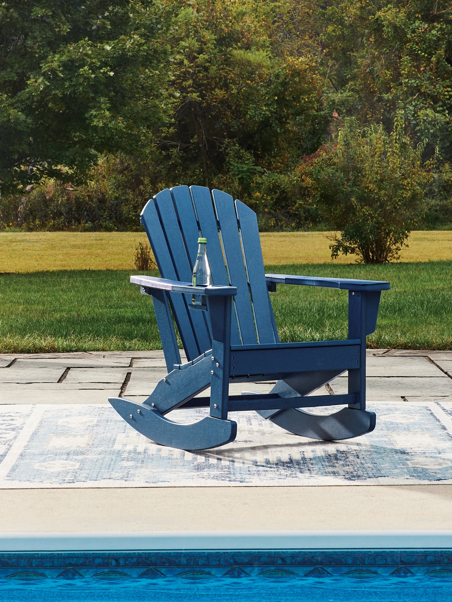 Cassel Furniture Outlet - Ashley Furniture - Sundown Shores Outdoor - Rocking Chair / Blue - PCP019-827