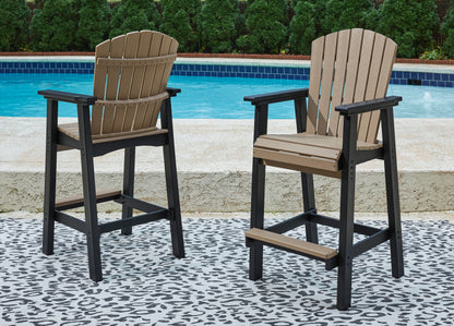 Cassel Furniture Outlet - Ashley Furniture - Fairen Trail Outdoor - Tall Barstool (Set of 2) / Black/Driftwood - P211-130