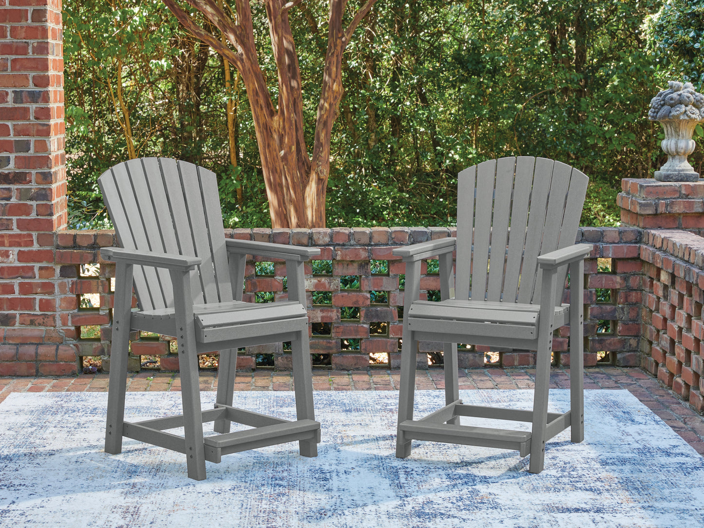 Cassel Furniture Outlet - Ashley Furniture - Sanctuary Beach Outdoor - Barstool (Set of 2) / Dark Gray - PCP227-124