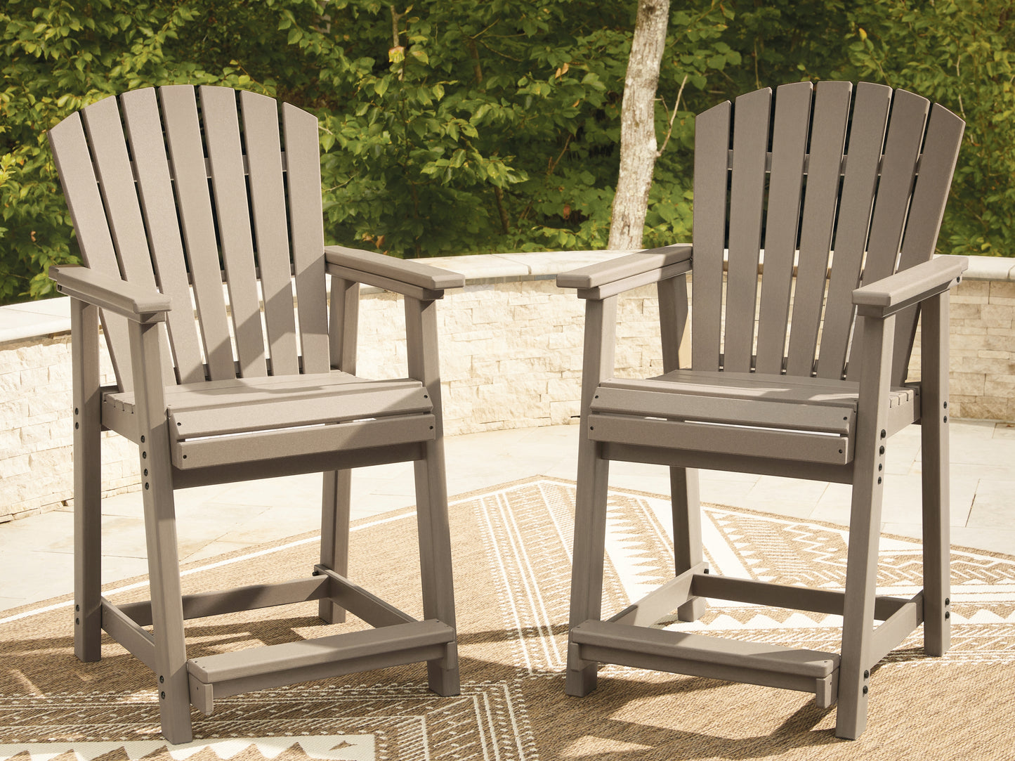 Cassel Furniture Outlet - Ashley Furniture - Seacliff Beach Outdoor - Barstool (Set of 2) / Medium Brown - PCP228-124