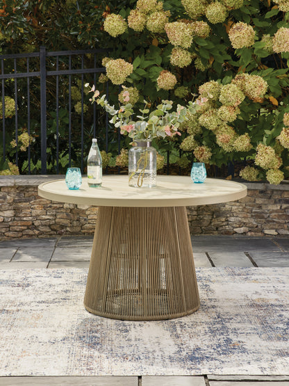 Cassel Furniture Outlet - Ashley Furniture - Orchard Beach Outdoor - Outdoor Dining Table / Beige - PCP373P2