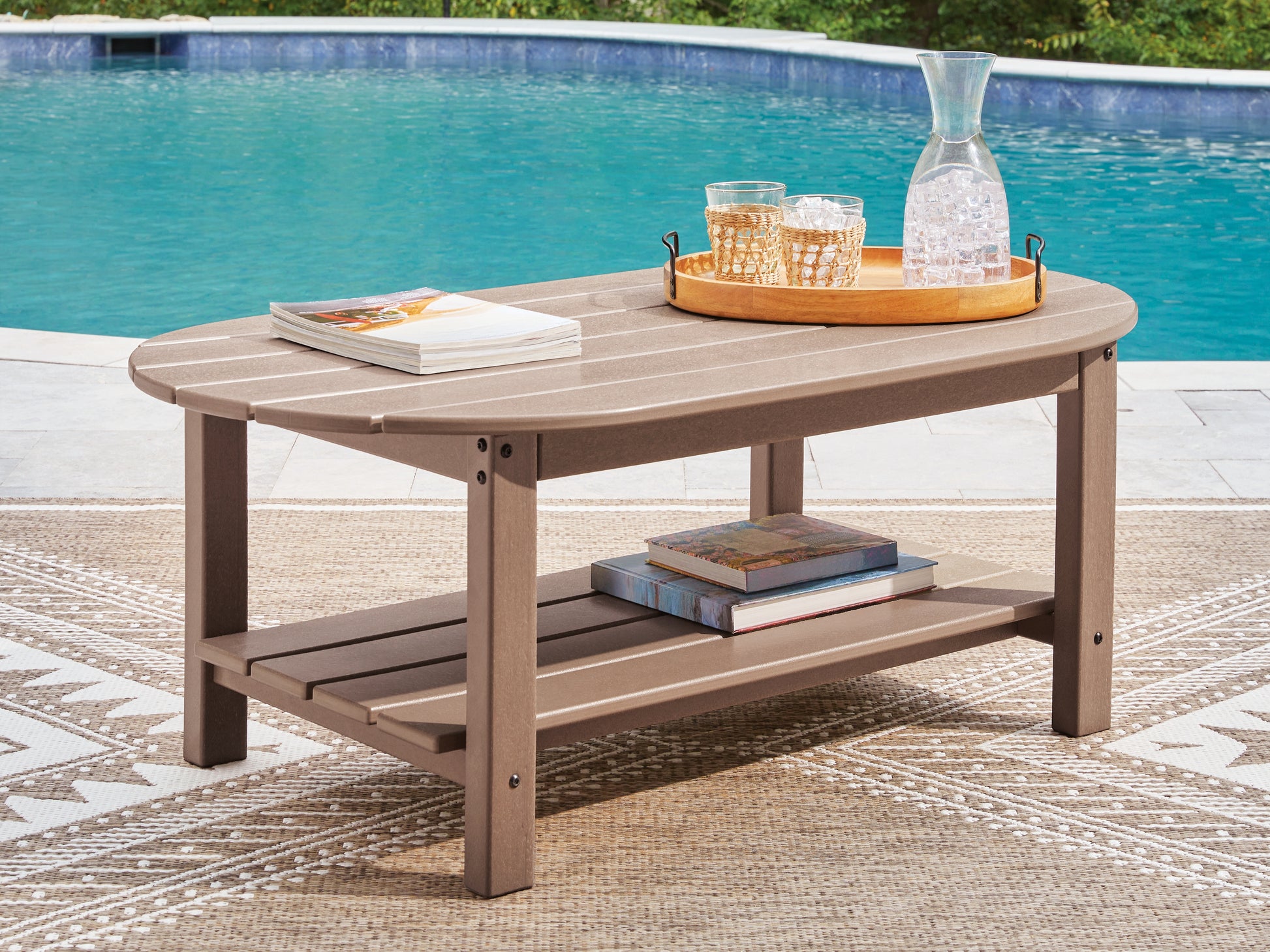 Cassel Furniture Outlet - Ashley Furniture - Grover Beach Outdoor - Oval Cocktail Table - PCP422-700