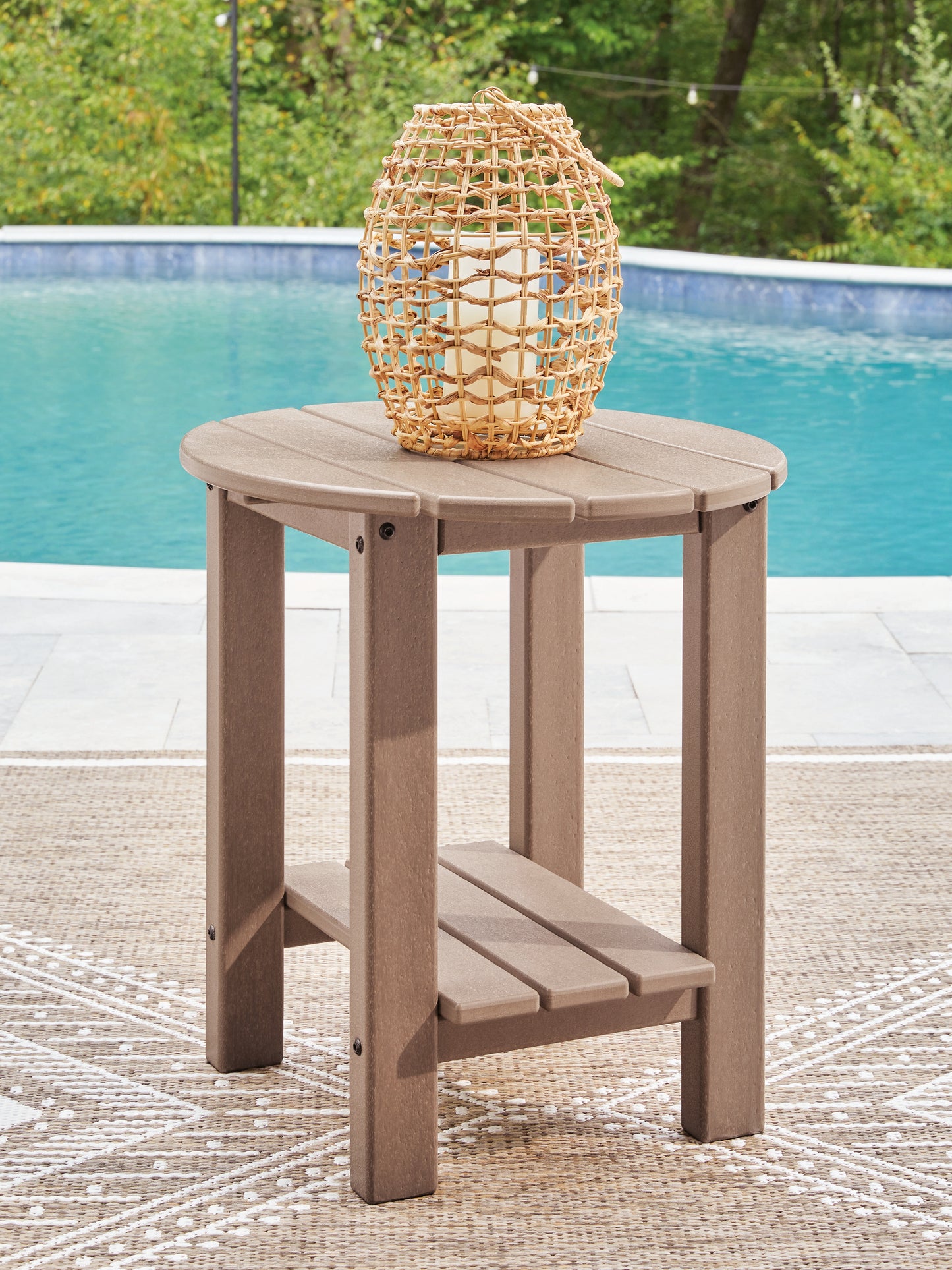 Cassel Furniture Outlet - Ashley Furniture - Grover Beach Outdoor - Oval End Table / Driftwood - PCP422-706