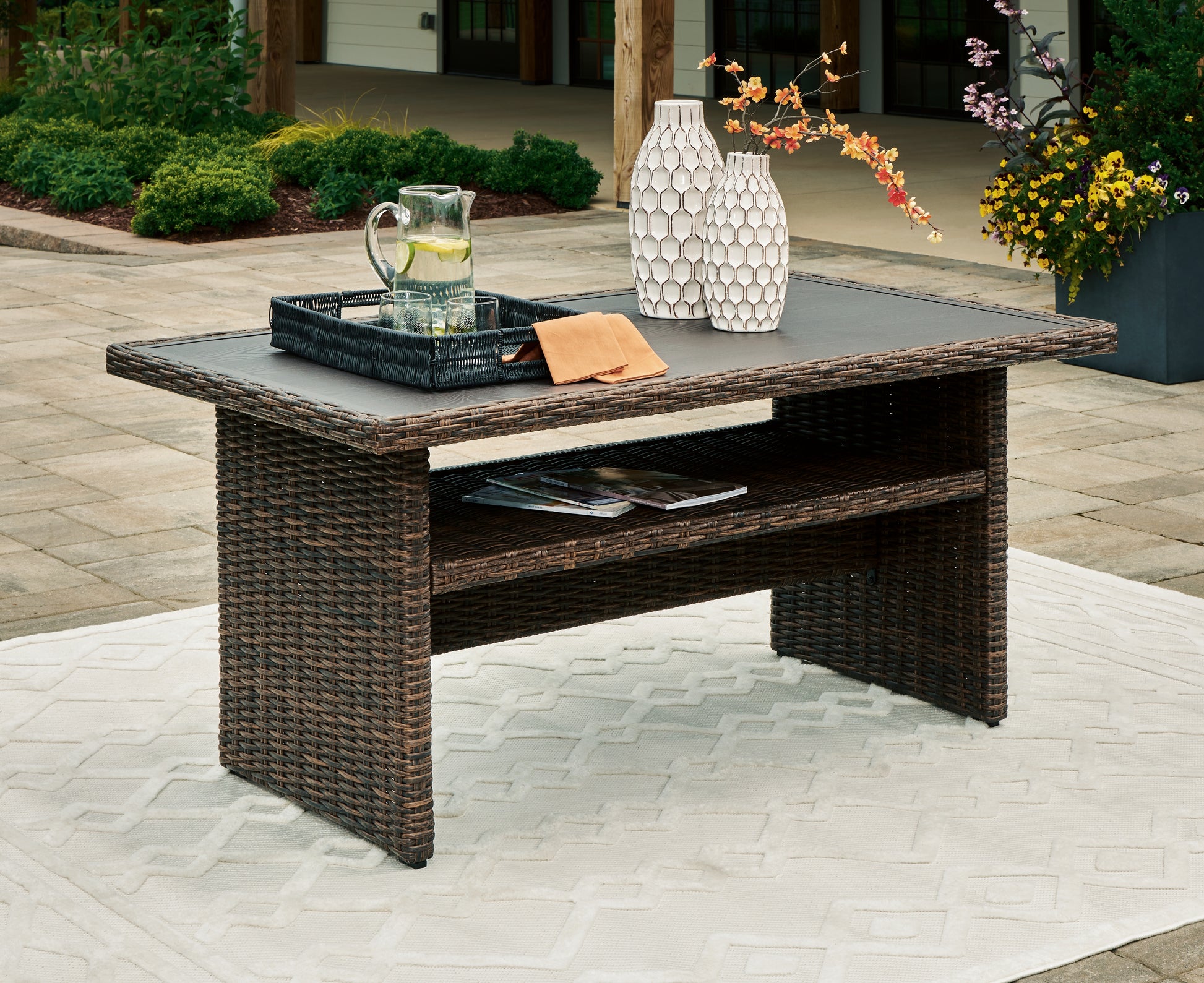 Cassel Furniture Outlet - Ashley Furniture - Brook Ranch Outdoor - RECT Multi-Use Table / Brown - P465-625