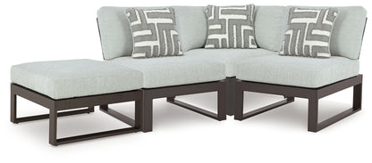 Cassel Furniture Outlet - Ashley Furniture - Beachloft Outdoor - 4-Piece Outdoor Sectional / Black/Gray - P490P7