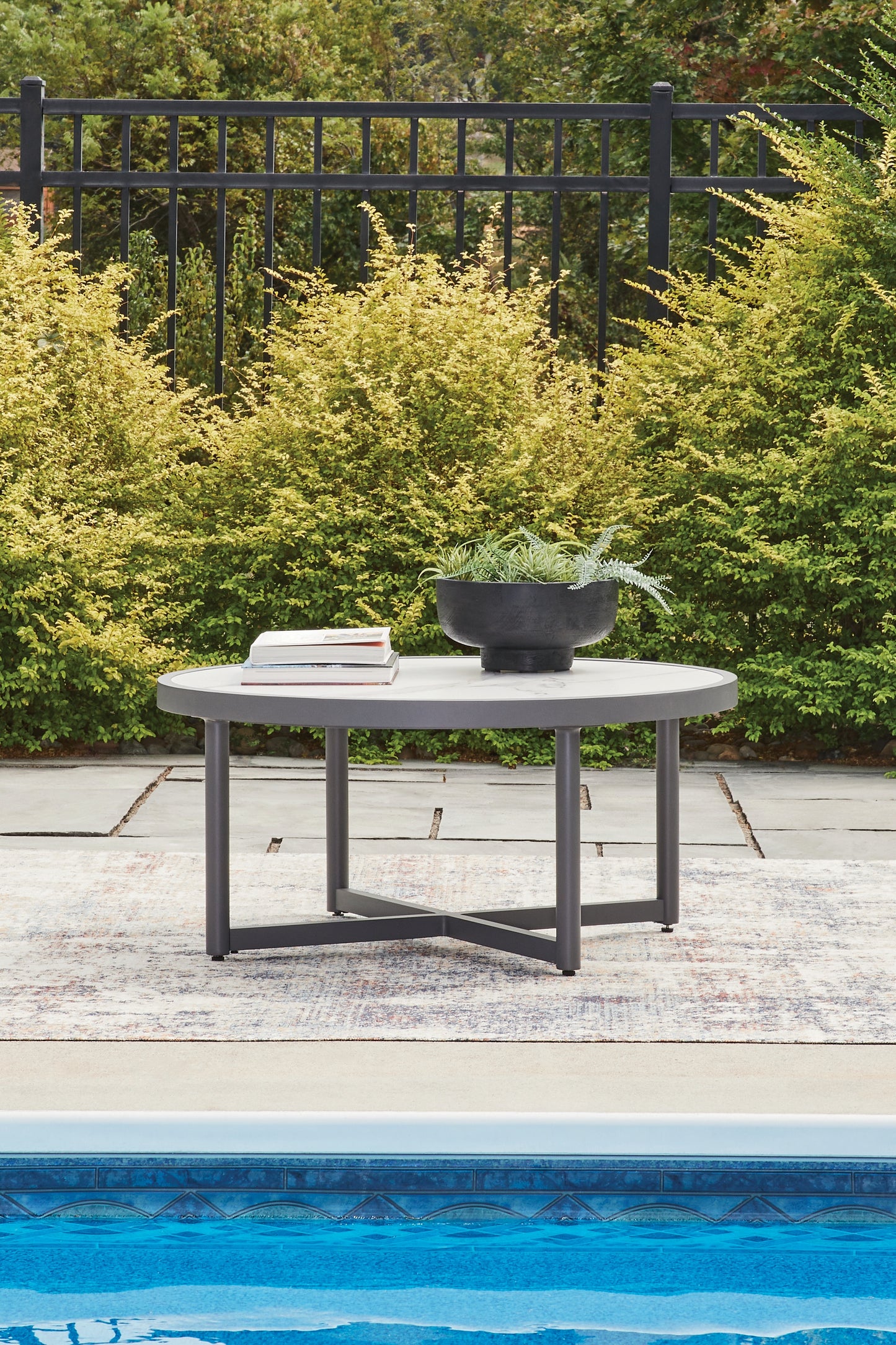 Cassel Furniture Outlet - Ashley Furniture - Ocean Beach Outdoor - Round Cocktail Table / Gray - PCP510-708
