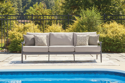 Cassel Furniture Outlet - Ashley Furniture - Ocean Beach Outdoor - Sofa with Cushion / Gray - PCP510-838