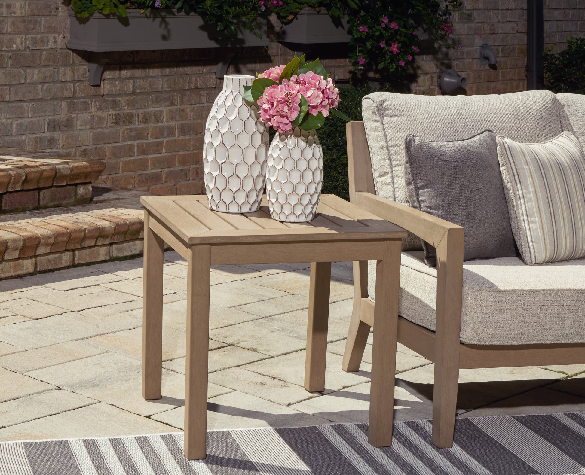 Cassel Furniture Outlet - Ashley Furniture - Hallow Creek Outdoor - Square End Table / Driftwood - P560-702