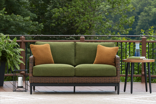 Cassel Furniture Outlet - Ashley Furniture - Horizon Hall Outdoor - Sofa with Cushion / Brown/Green - P572-838