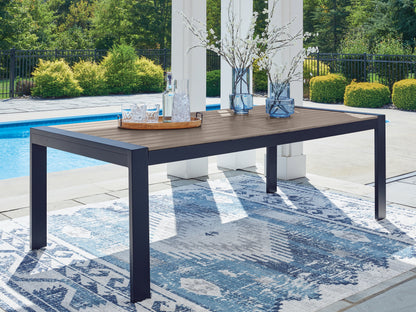 Cassel Furniture Outlet - Ashley Furniture - East Beach Outdoor - RECT Dining Table w/UMB OPT / Navy Blue/Driftwood - PCP587-625