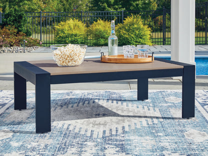 Cassel Furniture Outlet - Ashley Furniture - East Beach Outdoor - Rectangular Cocktail Table / Navy Blue/Driftwood - PCP587-701
