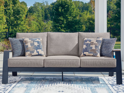 Cassel Furniture Outlet - Ashley Furniture - East Beach Outdoor - Sofa with Cushion / Navy Blue/Driftwood - PCP587-838