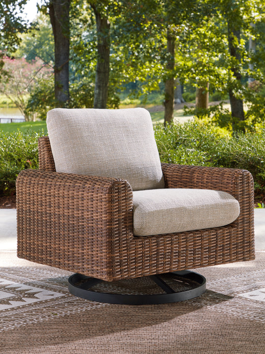 Cassel Furniture Outlet - Ashley Furniture - Dolan Creek Outdoor - Swivel Lounge w/ Cushion / Gray/Brown - PCP610-821