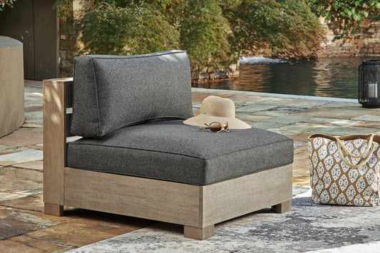 Cassel Furniture Outlet - Ashley Furniture - Citrine Park Outdoor - Ottoman with Cushion / Brown/Charcoal - P660-814